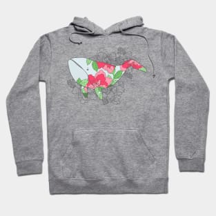 Whale with Peonies Hoodie